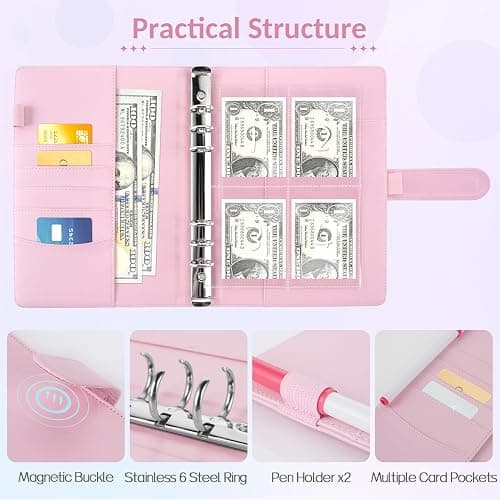 Sooez 100 Envelopes Money Saving Challenge, Savings Challenges Book with Envelopes, Flexible Saving $5050, $2600, $300, Savings Binder with 100 Pocket Pre-Number & Reusable Laminated Tracker thumbnail 7