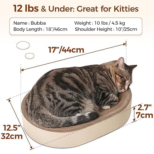 ComSaf Cat Scratching Board - Cat Scratcher Bed for Indoor Cats, Corrugated Cardboard Cat Scratch Pad, Durable Oval Cat Scratcher Bed Bowl for Kitten, Furniture Protector thumbnail 2