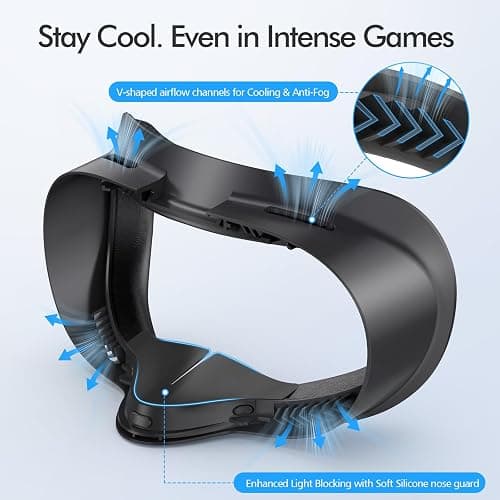 Face Pad for Meta Quest 3S Facial Interface for Oculus Quest 3S Accessories Vr Face Cover Replacement with Sweet-Proof PU Leather Foam Cushion Black thumbnail 5