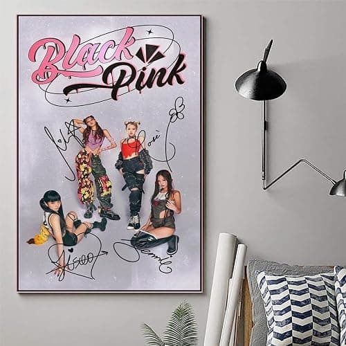 zotuuie Blackpink Poster Music Band Kpop Korean Girl Group Vintage Signed Für Zimmer, Ästhetische Leinwand-Wandkunst, Schlafzimmer-Dekor Posters 12x18inch(30x45cm) thumbnail 6