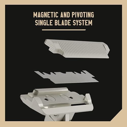 Proof Benchmark Single Blade Razor CNC Machined Aluminum Metal - Made in USA - Pivoting Head for a Smooth & Comfortable Shave - Easy Blade Replacement - Durable Design with Grooved Cap & Leather Case thumbnail 7