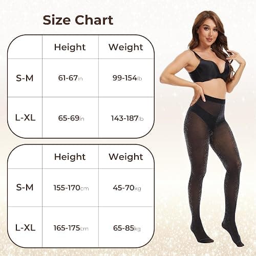 Pularlegs Women's Sparkly Metallic Shimmer Tights - 20D Glitter Pantyhose, 2 Pairs (Black/Gold & Black/Silver) thumbnail 7
