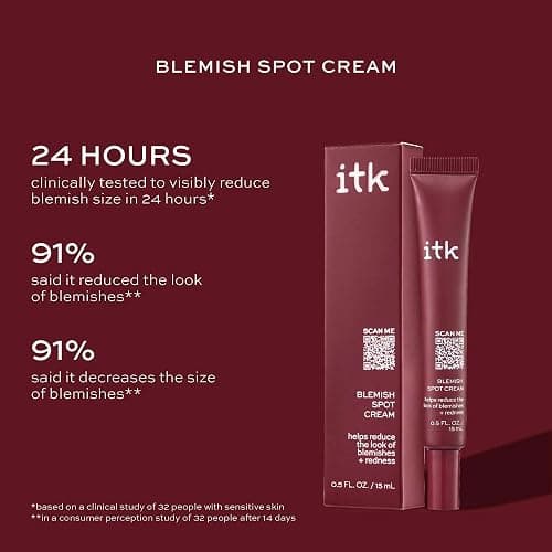 ITK Skincare Salicylic Acid Acne Spot Treatment for Face, Back & Body - Fast Active Acne Relief - Pimple Cream for Acne Prone Skin - Clear Blemishes Fast with Tea Tree Oil - 0.5oz thumbnail 3