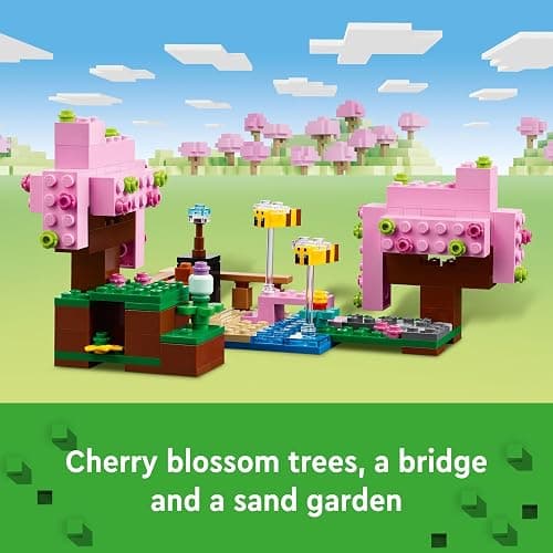 LEGO Minecraft The Cherry Blossom Garden, Video Game Toy for Kids, Building Set with 2 Minecraft Minifigures, Bees and a Sniffer Figure, Hands-on Minecraft Toy for Boys and Girls Ages 8 and Up, 21260 thumbnail 3