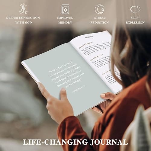 Lanpn Bible Prayer Journal for Women Men, 68 Weeks Linen Bible Study Journal Christian Prayer Notebook Planner with Scripture Verse, Devotional Journal Religious Christian Faith Gifts Women, Beige thumbnail 5