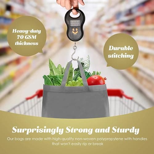 Reginary 100 PCS Reusable Totes Bags - Non Woven Grocery Handle Bags for Shop Events & Retail Store(Multicolor) thumbnail 6