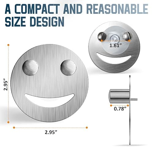 Yoshiky Stainless Steel Smiley Face Dish Sponge Holder, Silver Sink Caddy Organizer Storage with Suction Cup for Kitchen, Rv Apartment Kitchen Accessories Decor Scrubber thumbnail 2