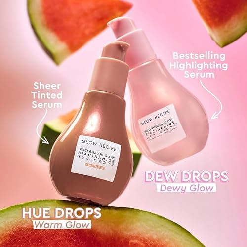 Glow Recipe Watermelon Niacinamide Dew Drops, Travel Size - Brightening, Plumping Hydrating Face Serum, Makeup Primer + Liquid Highlighter with Hyaluronic Acid - Dewy & Glowing Korean Skin Care (15ml) thumbnail 6