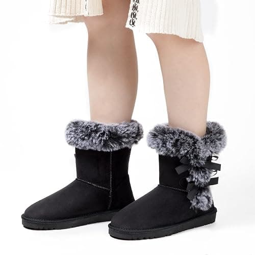 WFL Women Snow Boots Classic Mid-calf Fur Lining Fashion Winter Boots thumbnail 5