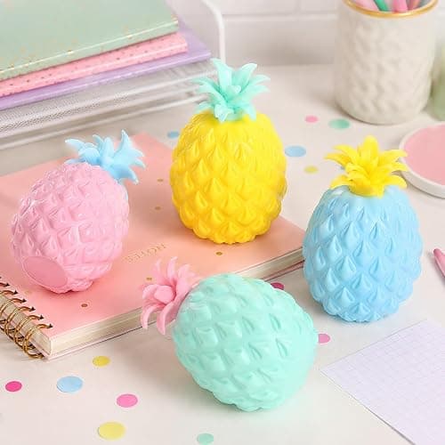 LUOZZY 4 Pcs Pineapple Squishy Toys for Stress Relief Decompression Toys | Squishy Pineapple Toy, Fruit Pineapple Stress Relief Squishy Toys thumbnail 2