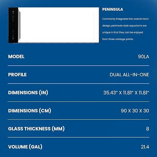 Ultum Nature Systems Dual AIO - Freshwater/Saltwater Compatible All in One Rimless Tank with Triple Chamber Filtration System, Integrated Filter Aquarium w/Leveling Mat - 21 Gallon, 90LA, Black thumbnail 8