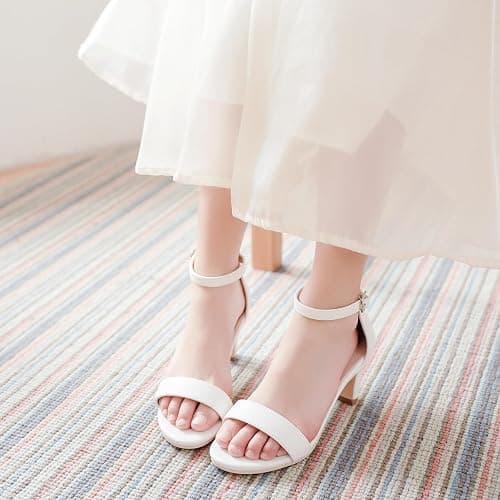 Motasha Girls Heel Sandals Girl Dress Shoes Open Toe Ankle Strap High Heels Pump Sandals Wedding Party for Little Big Kid thumbnail 7