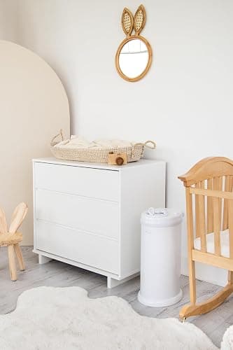 Ubbi Steel Diaper Pail, Odor Locking, No Special Bag Required, Award-Winning, Registry Must-Have, White thumbnail 11