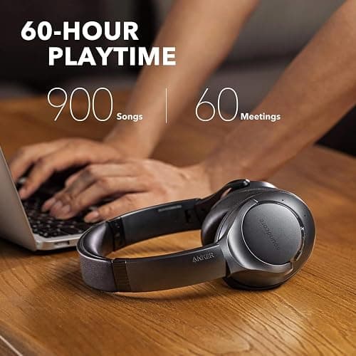 Soundcore Anker Life Q20 Hybrid Active Noise Cancelling Headphones, Wireless Over Ear Bluetooth Headphones, 60H Playtime, Hi-Res Audio, Deep Bass, Foam Ear Cups, Travel, Office, USB-C Charging thumbnail 2