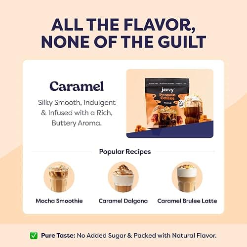 Caramel Protein Iced Coffee - Premium Whey Protein & Instant Iced Coffees - 100% Natural Cold Brew - Zero Artificial Flavors & Sweeteners, 80 mg Caffeine Per Serving, No Added Sugar, 20 Servings thumbnail 9