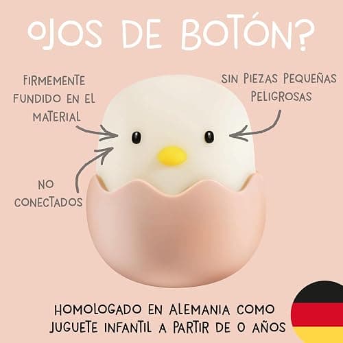 MegaLight Luz nocturna LED niños | Luz nocturna bebé sin piezas pequeñas tragables | Luz lactancia táctil regulable | Lámpara de noche carga USB | Eggy Eggy thumbnail 2