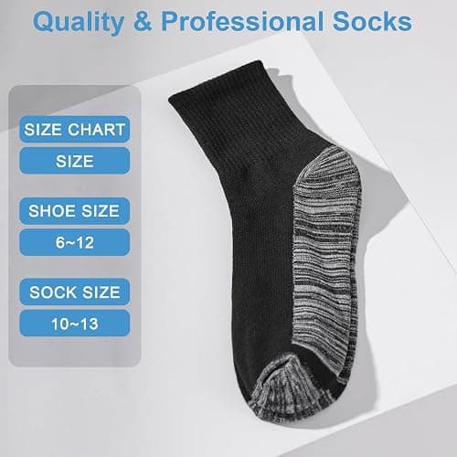 GEPAPE 20 Pairs Unisex Cotton Moisture Wicking Cushioned Comfortable Crew Workout Hiking Socks for Sport Running thumbnail 2