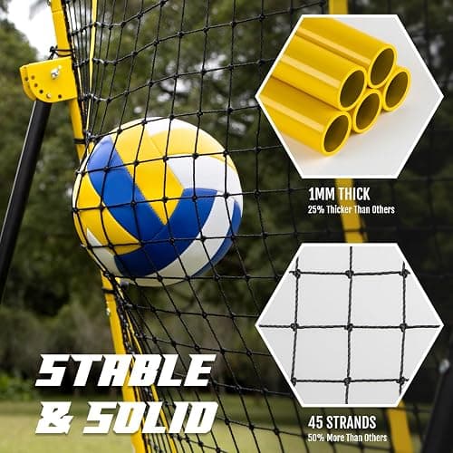 Newbyinn Volleyball Rebounder Net, Volleyball Training Equipment, Bounce Back Net for Volley Ball Practice with 5 Adjustable Rebound Angles 7x4 ft thumbnail 4