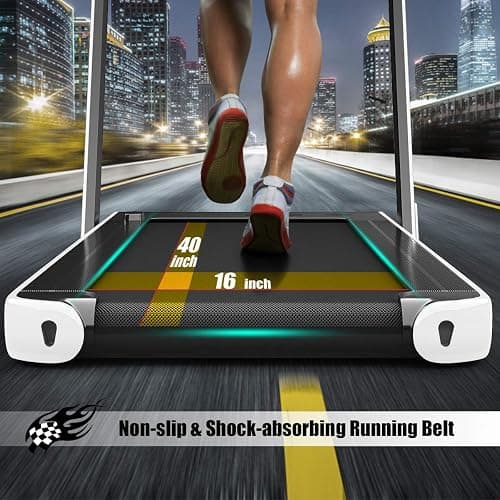 Goplus 2 in 1 Folding Treadmill with Dual Display, 2.25HP Superfit Under Desk Electric Pad Treadmill, Installation-Free, Blue Tooth Speaker, APP Control, Remote Control, Walking Jogging for Home thumbnail 6