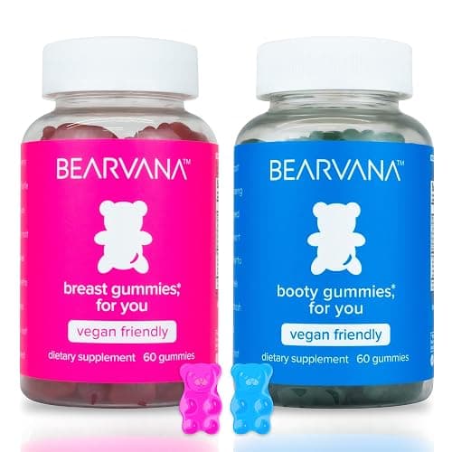 BEARVANA Top & Peach Support Combo Pack Multivitamin Gummies for Women | 9 Herbal Extract Vitamins Including Fenugreek, Maca & Fennel | Essential Gummy Vitamins | Berry Flavor | 2-Pack (120 Gummies) - Image 1