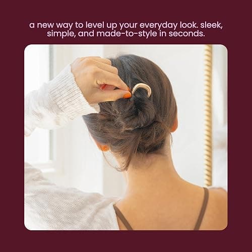 Cobana French Hair Pin – Gold Metal Hair Accessory for Buns, Twists & Updos – Hair Pin for Thick Hair – Sleek, Durable Styling Clip for Women thumbnail 2