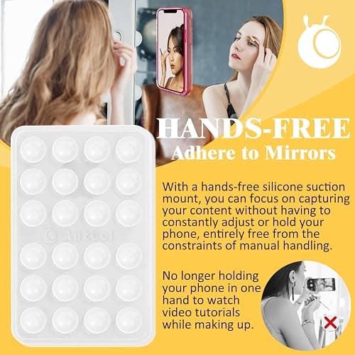 Anteel Medium-Sized Silicone Suction Phone Case Adhesive Mount, Enhanced Suction Power and Upgraded Thickened Sticky Phone Grip, Durable, Hands-Free Sticky Phone Holder, 2.28"x3.46" (LPK&WHT) thumbnail 5