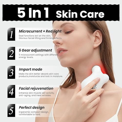 Microcurrent Facial Device,Latest Red Light Technology，Enhances The Ability to Lift The Face and Tighten The Skin，Facial Wrinkle Equipment，Smart Photon Micro-Current Device, Model:EP-300. thumbnail 3