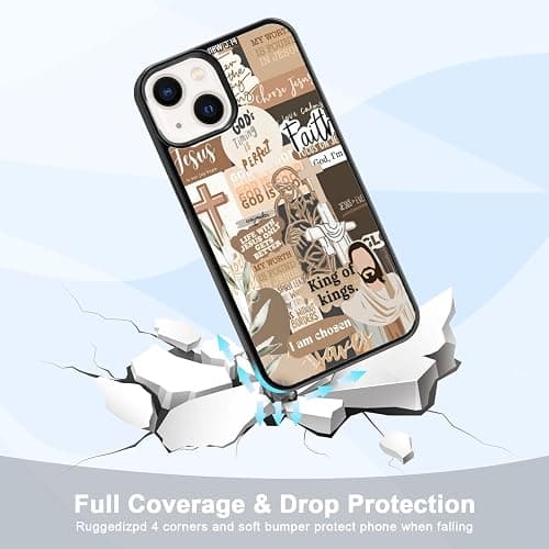 MMYAJT Classic Religious Sayings Christian Phone Case Fit for iPhone 14 — TPU Brown Aesthetic Cross God Jesus Phone Cover Gift for Boy Girl Men Women thumbnail 3