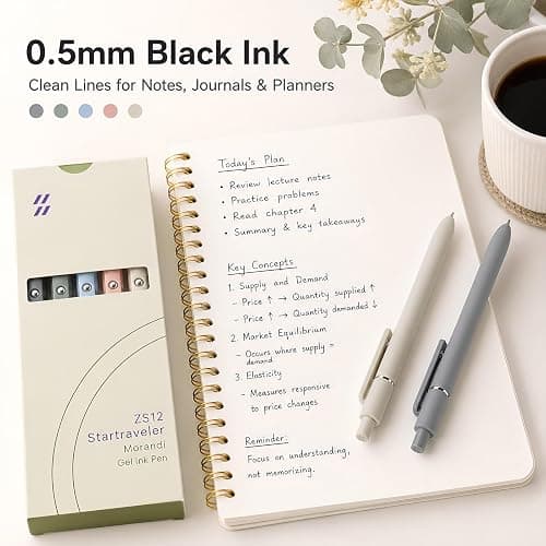 FIOVER Gel Pens 5pcs 0.5mm Quick Dry Black Ink Fine Point Pens | Smooth Writing Gel Ink Pens, Morandi Colors, High-End Series, Office School Supplies, Gifts for Women and Men thumbnail 5
