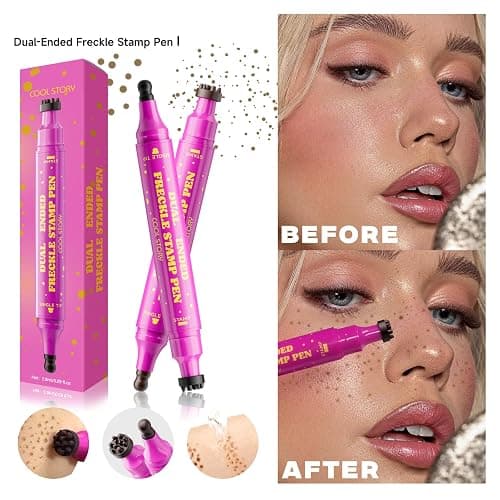 Beauty Glazed Dual-Ended Freckle Stamp Pen – Realistic Faux Freckles Makeup with Soft Sponge Stamp & Precision Tip – Waterproof Long-Lasting Freckle Marker for Natural or Bold Looks (02 Mousy Brown) thumbnail 4