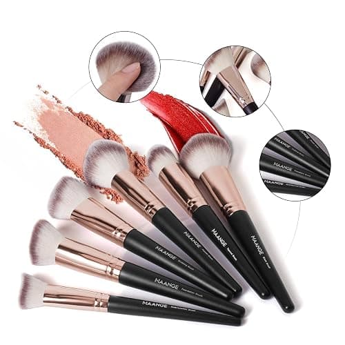 Makeup Brushes MAANGE 18 Pcs Professional Makeup Brush Set Premium Synthetic Face Kabuki Make Up Brushes Foundation Brush Blush Powder Eye Shadow Makeup Brush Set,with Bag thumbnail 8