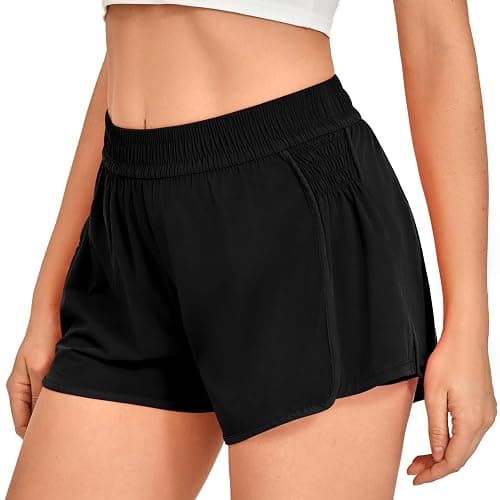 NEXSONIC Athletic Shorts for Women Hight Waisted Ruched Side Running Shorts with Liner for Workout Gym Tennis Active - Image 1