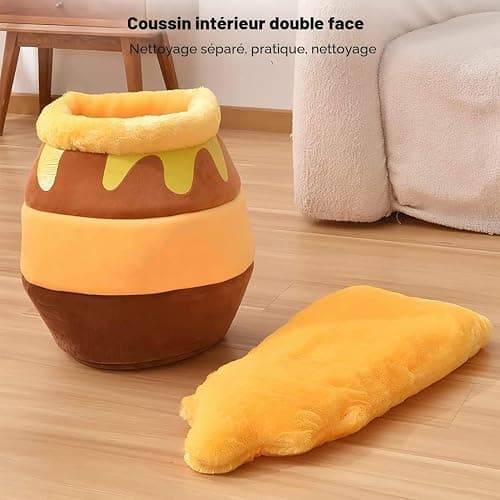 Eivdru lit pour chat, pot de miel, animal domestique, chien, petit chien, maison chaude, amélioration du sommeil, lit souple amovible thumbnail 3