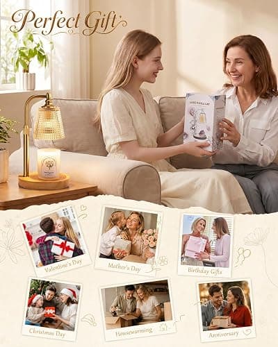 Candle Warmer Lamp with Timer,Birthday Gifts for Women Mom Home Decor | Adjustable Height Dimmable,Office Bedroom Dorm Living Room Decor,House Warming Gifts for New Home,Wax Melt Warmer,Gold thumbnail 6