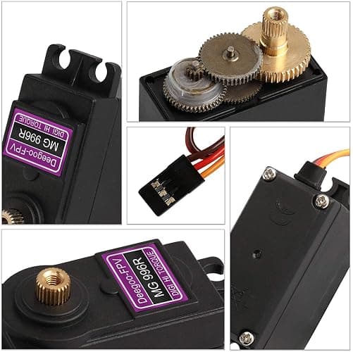 Deegoo [4-Pack] MG996R 55g Metal Gear Torque Digital Servo Motor for Futaba JR RC Helicopter Car Boat Robot thumbnail 6