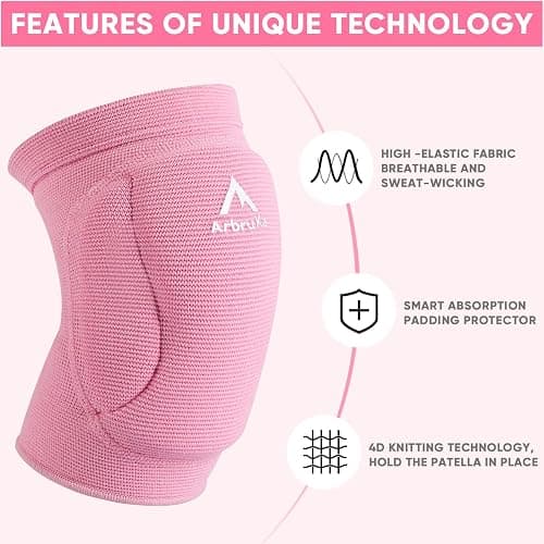 Volleyball Knee Pads for Girl Women, Knee Protector for Knee & Pain Relief. Calf Braces, Splints & Supports. Best Wide Knee supporter compression sleeve for Running Nurse Pregnant Pregnancy House Cleaner , Worker , Weight lifting , Dancer (Medium/Large) thumbnail 2