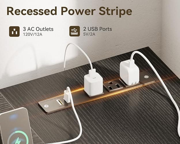AODK L Shaped Gaming Desk with 4 Drawers, 61" Reversible Home Office Desks with Power Outlets, L Shaped Computer Desk with USB Charging Port and Host Stand, Corner Desk, Easy to Assemble, Black thumbnail 7