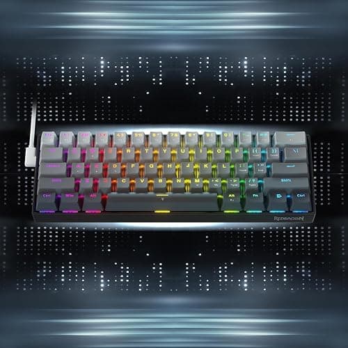 Redragon K617 Magnetic Switch Rapid Trigger Gaming Keyboard, 60% Wired Mechanical Keyboard w/ 8k Hz Polling Rate(0.1ms), Hyper-Fast 0.2mm Actuation Custom Switch Adjustable via Software, Misty Grey thumbnail 9