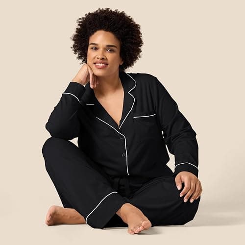 Amazon Essentials Women's Cotton Modal Long-Sleeve Shirt and Full-Length Bottom Pajama Set thumbnail 7