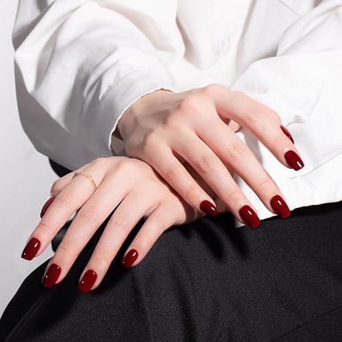 MAYCHAO 15ML Gel Nail Polish 1Pc Gel Polish Soak Off UV LED Nail Polish Nail Art Starter Manicure Salon DIY at Home, 0.5 OZ Burgundy Red thumbnail 3