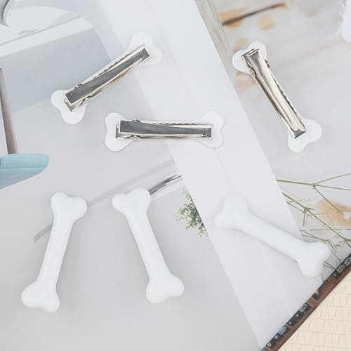 COCIDE 6Pcs Bone Hair Clip White Bones Hairpins for Women Girls Hair Accessories for Halloween Cosplay Costume Party Daily Wear Hair Pins White Dog Bone Alligator Clips thumbnail 3