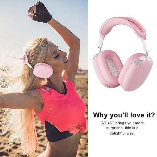 ATUAT for AirPods Max Headphones Case, Protective Silicone Case Cover Skin Accessories Anti-Scratch for Women Men for Apple AirPods Max 2024/2020 (USB-C/Lightning), Pink thumbnail 7