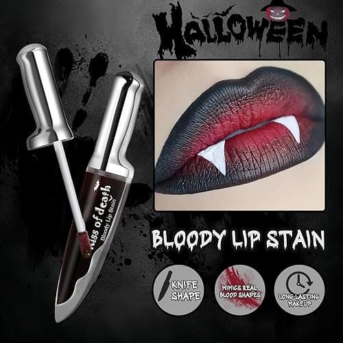 Matte Black Lipstick Bloody Lip Stain NonSticky Texture Perfect For Gothic Looks And Special Occasions Longwear Long Lasting Liquid Lipstick thumbnail 4