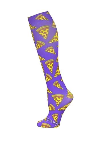 Hocsocx Blue Pizza Socks Performance Liner Moisture-Wicking Protection for Field Hockey, Ice Hockey, and Soccer - Image 1