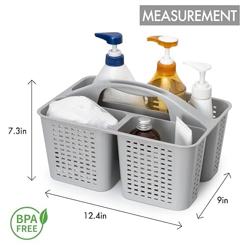 Tiawudi Portable Shower Caddy, Caddy Organizer with Handle, Plastic Shower Basket Hold Soap, Shampoo, Hair Supplies and Beauty Products, Cleaning Supplies Organizer for Home, Dorm, Shelf and Cabinet thumbnail 3