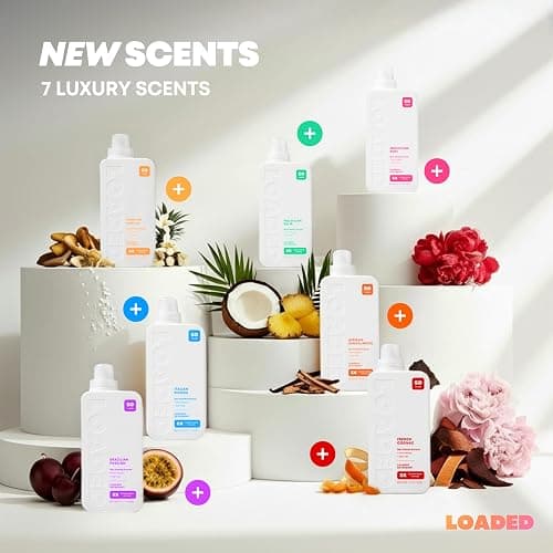 Loaded Laundry Detergent, Luxury Cologne & Perfume Scented | 50 Loads | Vanilla & Cashmere | Skin-Friendly & Plant-Based | Made in USA | 32 oz thumbnail 7