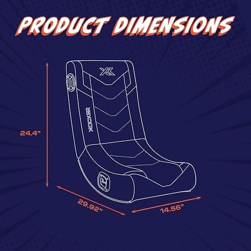 X Rocker Video Gaming Floor Rocker Chair, Built-in Audio, Foldable, for Gamers, Bedroom, or Game Room for Boys, Girls, Teens 5-17, Gifts for Gamers thumbnail 3