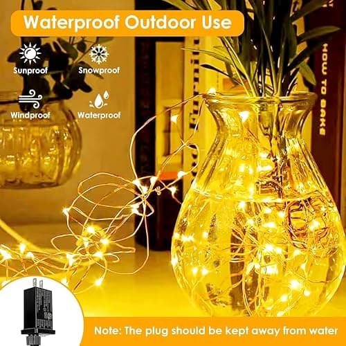 66Ft 200LED Fairy Lights Plug in with Remote, Waterproof String Lights Outdoor & Indoor 8 Modes with Timer, LED Twinkle Lights for Girl's Room Garden Patio Halloween Christmas Decorations (Warm White) thumbnail 2