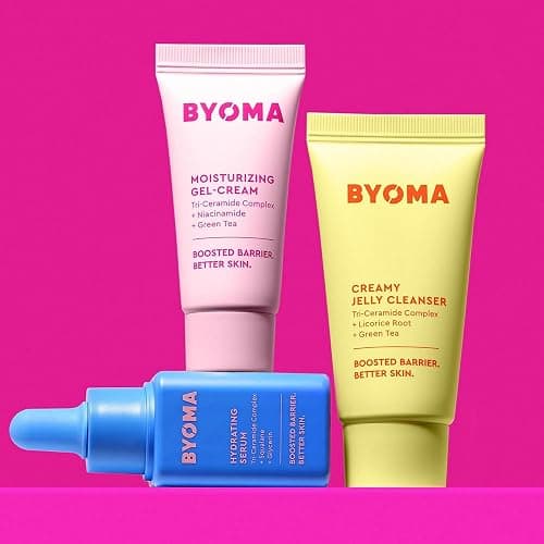 BYOMA So Hydrating Set - Barrier Repair Skincare Set - Creamy Jelly Cleanser, Hydrating Face Serum & Ceramide Face Moisturizer for Dry Skin - Anti Wrinkle, Alcohol Free Skin Care - 30ml, 15ml, 15ml thumbnail 3