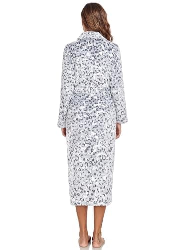 RONGTAI Womens Bathrobe Ladies Fleece Plush Warm Long Robes Fleece Nightgown Sleepwear thumbnail 5